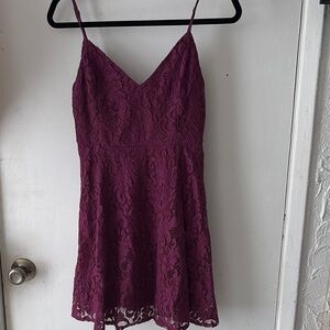 Elegant Purple Lace Dress